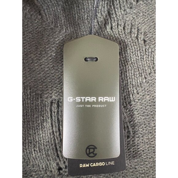 G Star Raw Felton Knit Sweater Jumper sz L color raw grey NWT $200 - Picture 8 of 10